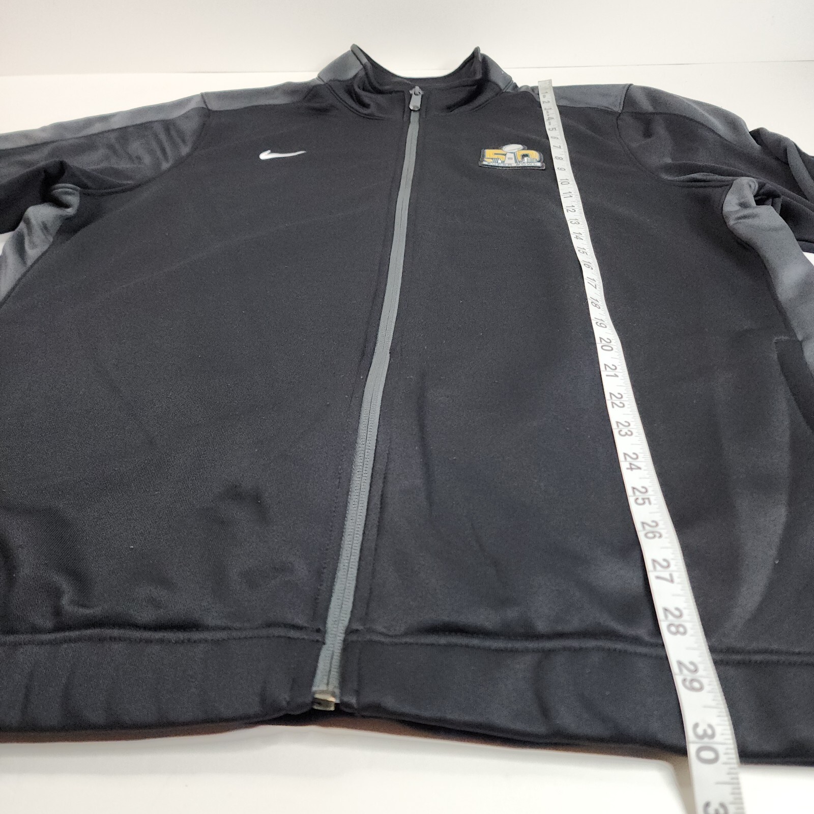 SACAI X NIKE Nike Super Bowl 50 Full Zip Track Jacket Nero Dri Fit Uomo Large XL Finto Collo