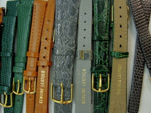 Reloj Banda de Cuero Lagarto Cosido Negro Marrón 10, 11, 12, 13, 14, 16, 19, 21 mm - Imagen 8 de 23