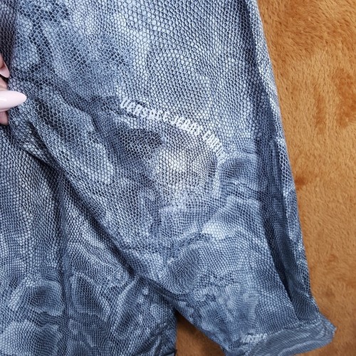 VERSACE COUTURE Shirt Mens Medium Gray Python Button Up Snakeskin Logo $550 - Picture 5 of 13