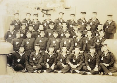 c1939 Battleship Mutsu Engineers Japanese Navy Photo Sabotage Mystery Japan