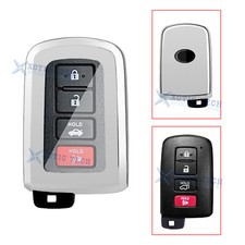 Silver Tpu Remote Smart Key Fob Cover Protector For Toyota 4runner Tacoma Camry