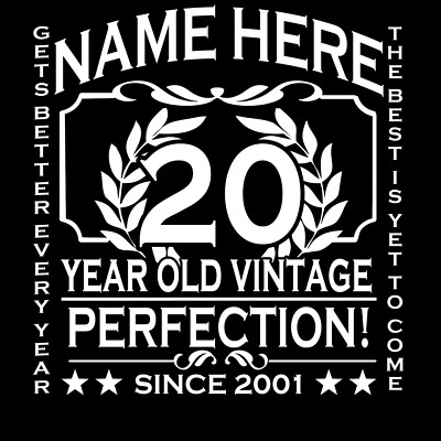 20th Birthday T-Shirt Personalise with Name Age Year Ideal Birthday Gift T-Shirt