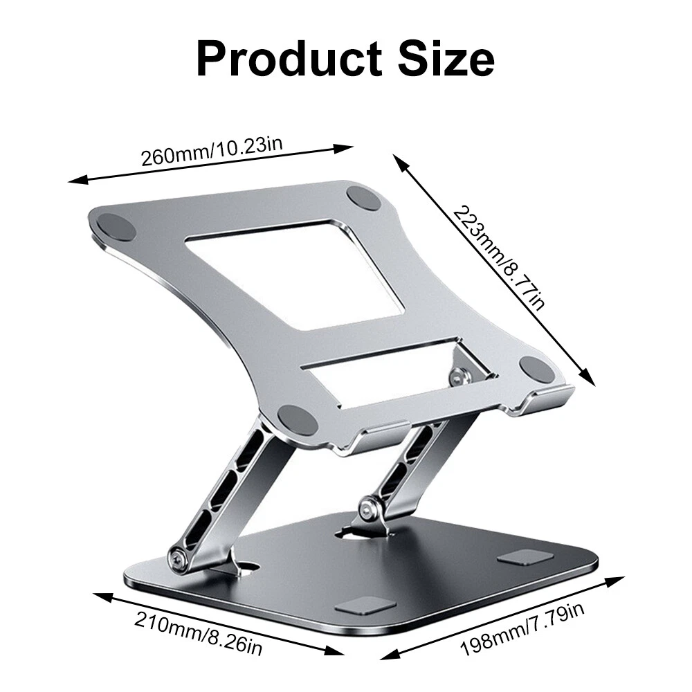 Adjustable Aluminum Laptop Stand Ergonomic Desk Riser for 10-16 Inch Computers