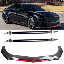 Front Bumper Lip Spoiler Splitter Body Kits Strut Rod For Cadillac CTS ATS