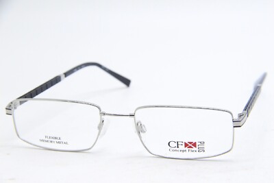 NEW CHARMANT CONCEPT FLEX CX 11408 GR SILVER BLACK AUTHENTIC EYEGLASSES 54-19