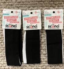 3 SCUNCI 2 Piece. White And Black Head wraps.