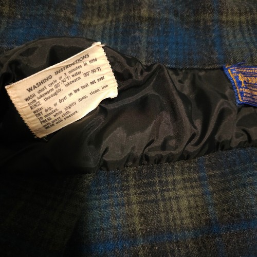 1950s Pendleton 100% Wool Flannel L Blue/Green Vintage Plaid Button Up NEW USA - Picture 20 of 21