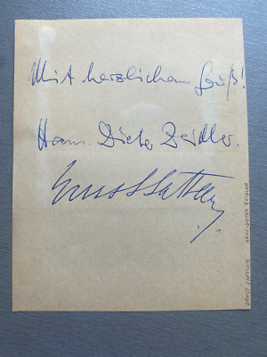 ERNST SATTLER ( 1974) & H.-D. ZEIDLER ( ) signed Albumausschnitt 11x30 Autogramm