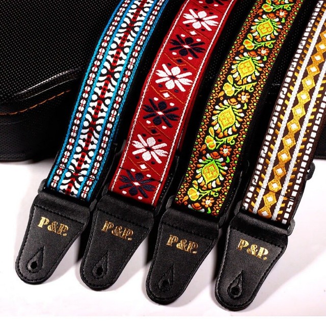 Bohemian Style Embroidery Guitar Strap 1.5 Meters Multicolor Exquisite