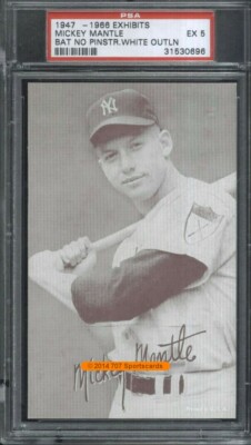 1947 Exhibit 47-66 Mick-no Pin-WO Mantle PSA 5 (0696) | eBay