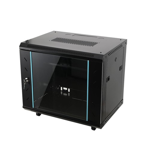 9U Black Wall Mounted 19" Data Cabinet Rack&Cabinet Server Rack Network Cabinet - Picture 7 of 11