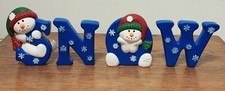 Hand Painted SNOW Decorative Snowmen Letters/Sign