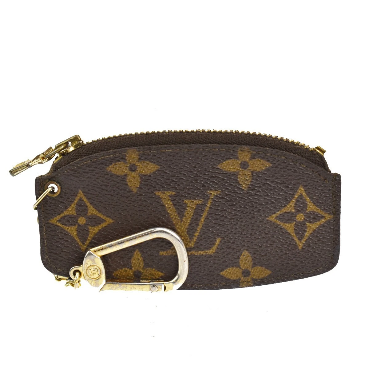 Louis Vuitton Monogram Monogram Chain Leather Coin Cases, Brown