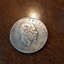 VITTORIO EMANUELE II - 5 Lire 1873 Milano Argento - C_161.