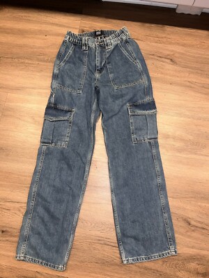 BDG Jeans Urban Outfitters 25 Skate Baggy Cargo Patch Pockets Y2K Blue  Wide-Leg