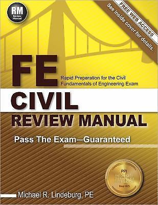FE Civil Review Manual by Michael R. Lindeburg (2014, Trade Paperback)