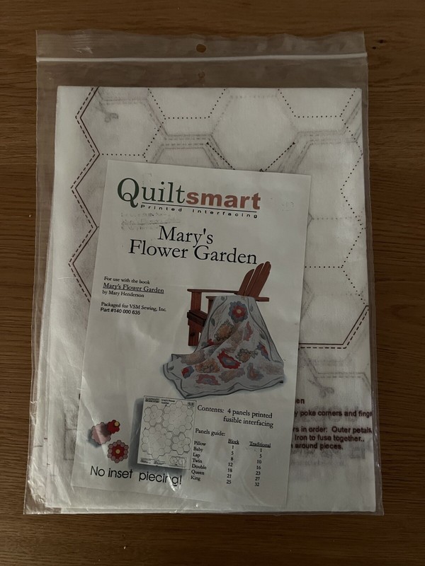 NIP 4 Panels Quiltsmart Printed Mary's Flower Garden