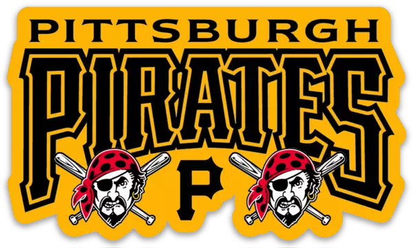 Pittsburgh Pirates Logo Type w/ Dual Pirates MLB Baseball Die-Cut MAGNET