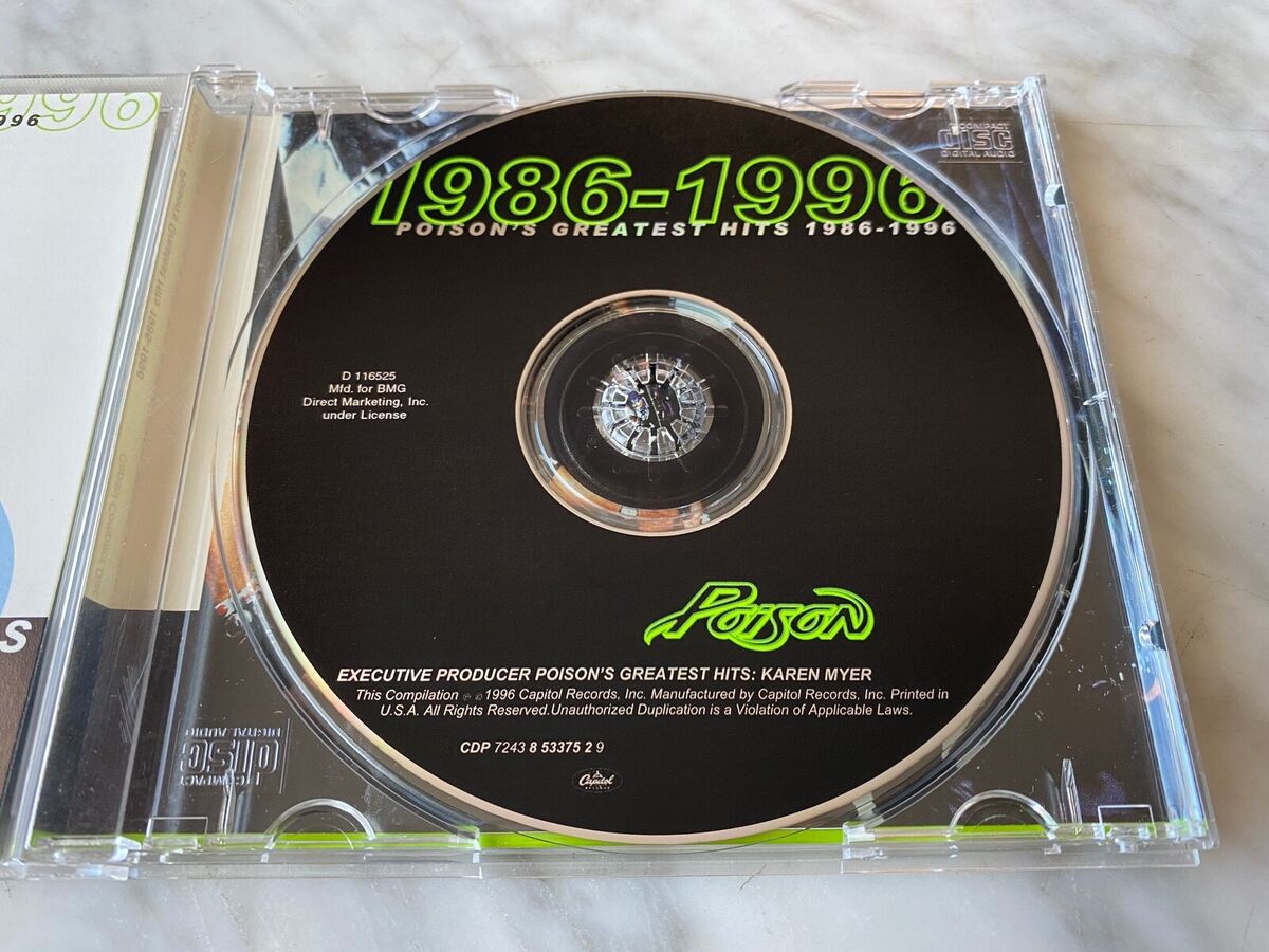 Poison Greatest Hits 1986-1996 CD 1996 Capitol Fallen Angel Hair/Glam Metal OOP! Poison Greatest Hits 1986-1996 CD 1996 Capitol Fallen Angel Hair/Glam Metal OOP!