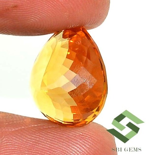 Certified Natural Citrine Fancy Pear Cut 19x19 mm 18.87 Cts Loose Gemstone - Picture 4 of 7