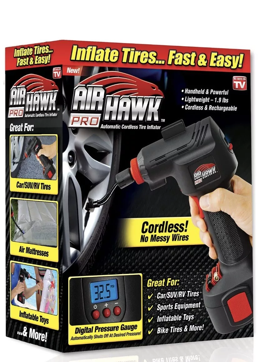 Air Hawk Pro Automatic Cordless Tire Inflator Portable Air Compressor