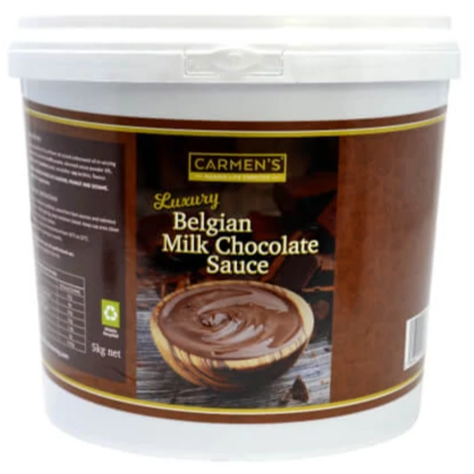 Carmen's Luxury Belgian Milk Chocolate Sauce Desserts Ice Cream Waffles 5kg