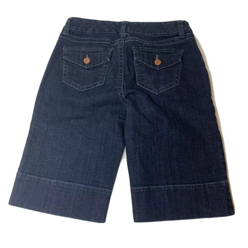 Womens Cabi Bermuda Jean Shorts Dark Wash Denim Size 2 Style 891 - Picture 2 of 6