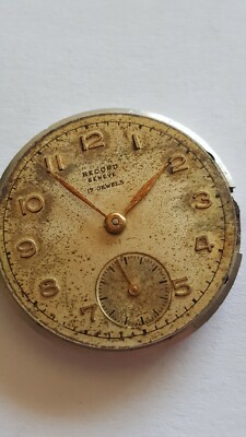 VINTAGE swiss made ultra rare RECORD GENEVE 17 jewels WWII watch