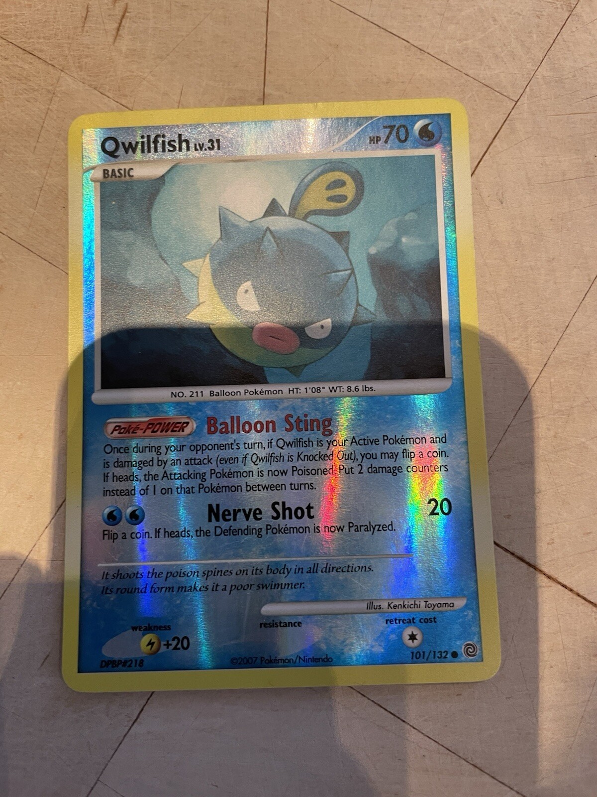 Pokemon TCG Qwilfish Secret Wonders, 2007 Reverse Holo 101/132 LP
