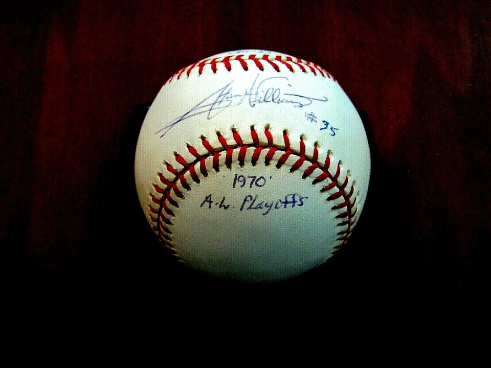 STAN WILLIAMS # 35 TWINS 10-1 1970 AL YANKEES SIGNED AUTO VTG OAL BASEBALL JSA - Imagem 2 de 4