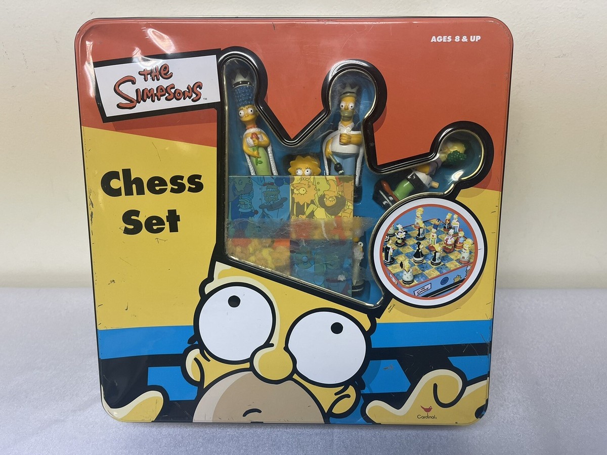 Simpsons complete chess set + tin box 1998 100% Official RARE | eBay