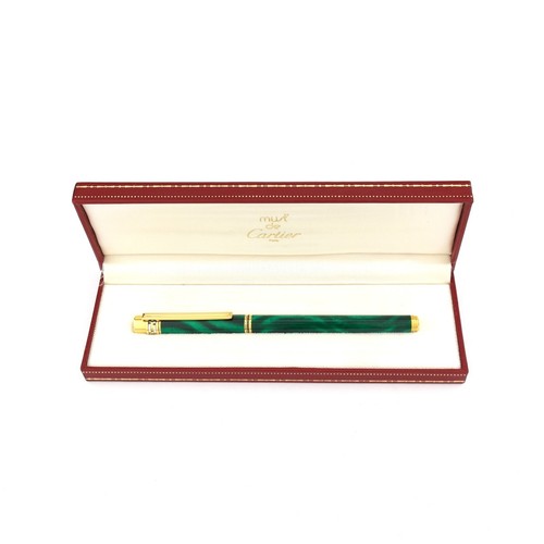 Rare Vintage Must de Cartier Trinity Malachite Lacquer Ballpoint Pen - Bild 2 von 16
