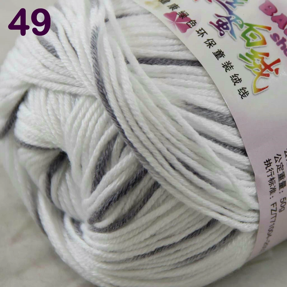 Moda 6 Bolas x 50gr Cachemira Seda Lana Tejido a Mano Mantones Hilo de Ganchillo 49 Foto 3 de 4