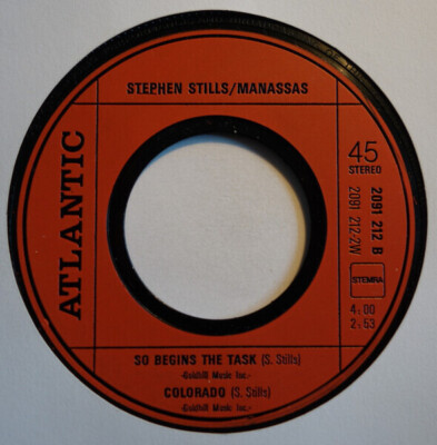 Stephen Stills / Manassas The Treasure (Take One) Vinyl Single 7inch Atlantic