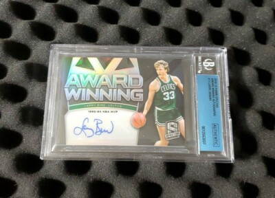 Larry Bird auto BGS 2018-19 Spectra Award Winning Autographs #d/65 Beckett Slab