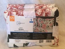NEW Pair 2 MAINSTAYS FLORAL STANDARD/ QUEEN PILLOW SHAMS 24 X 30 NEW SET- K