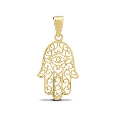 Charm 9ct Yellow Gold Hamsa 5 Hand Womens Jewellery