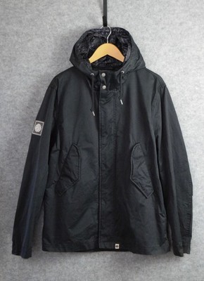 Pretty Green Black Jacket Paisley Hood Lining Size L