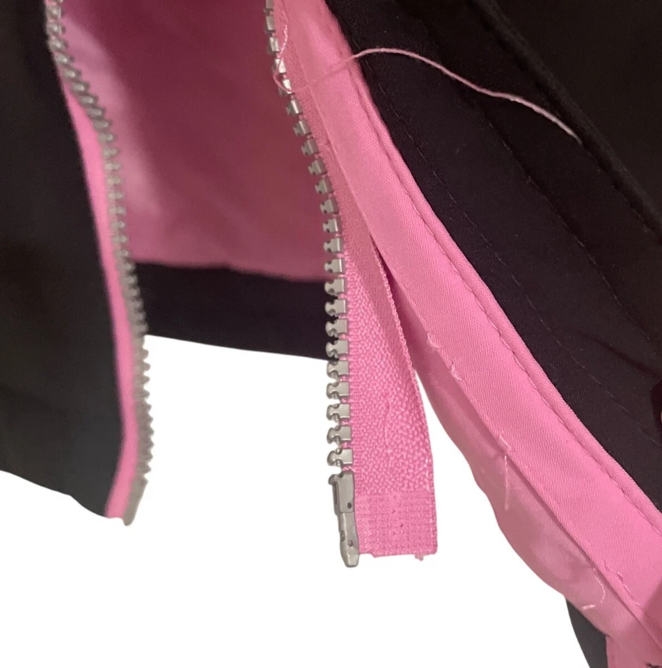 Girls Gerry Pink Black Winter Jacket With Hood Zip Closure SM Snow Ski - Image 3 of 4
