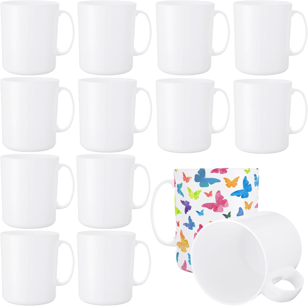 12-Pack 12oz Plastic Coffee Mugs with Handles, Unbreakable Reusable Cups  for Par | eBay