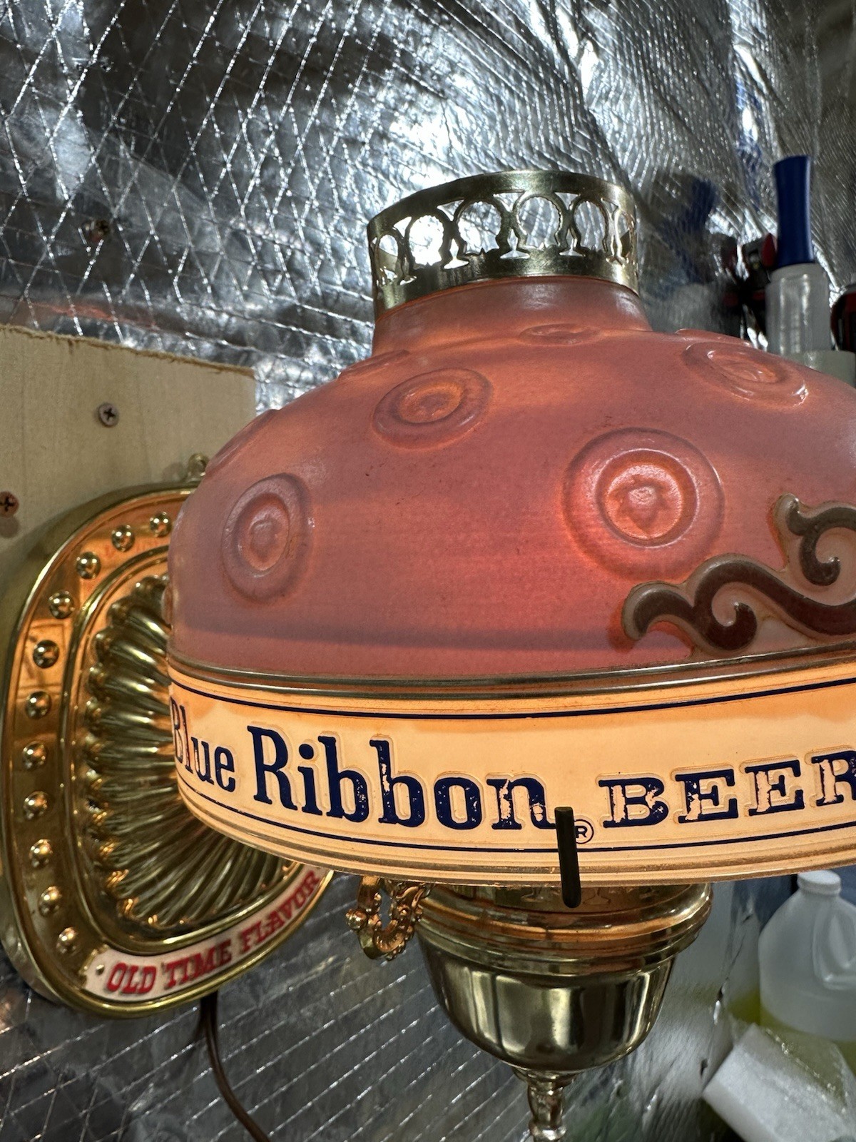 Vintage Pabst Blue Ribbon Beer Motion Heat Lamp Wall Sconce PBR Old Time Flavor