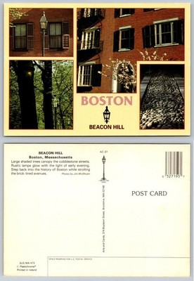 Beacon Hill Boston MA Cobblestone Streets & Historic Architecture Postcard