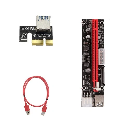 PCI-E 1x to 16x Powered USB3.0 GPU Riser Extender Adapter Card Board Cable