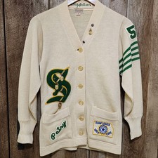 Original Vintage 1957 School Letterman Cardigan Sweater