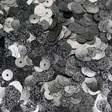 8mm Sequins Hematite Gray Metallic Embossed Texture Made in USA