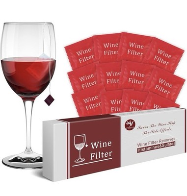 Wine Filter Purifier Removes Sulfites and Histamines 12 Pack