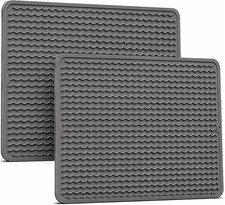 2 Pack Silicone Dish Drying Mat for Kitchen Counter Shower Caddy Rack Waterproof