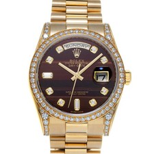 ROLEX Day-Date 118388A Red Tiger Eye/Diamond WATCH 696654