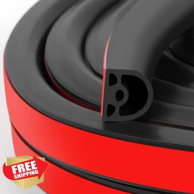 Benory Silicone Door Weather Strip 19.7ft Black 9/16''x15/32''
