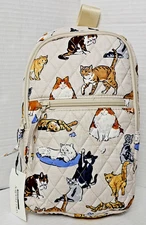 Vera Bradley Sling Backpack in Cotton Cat's Life
